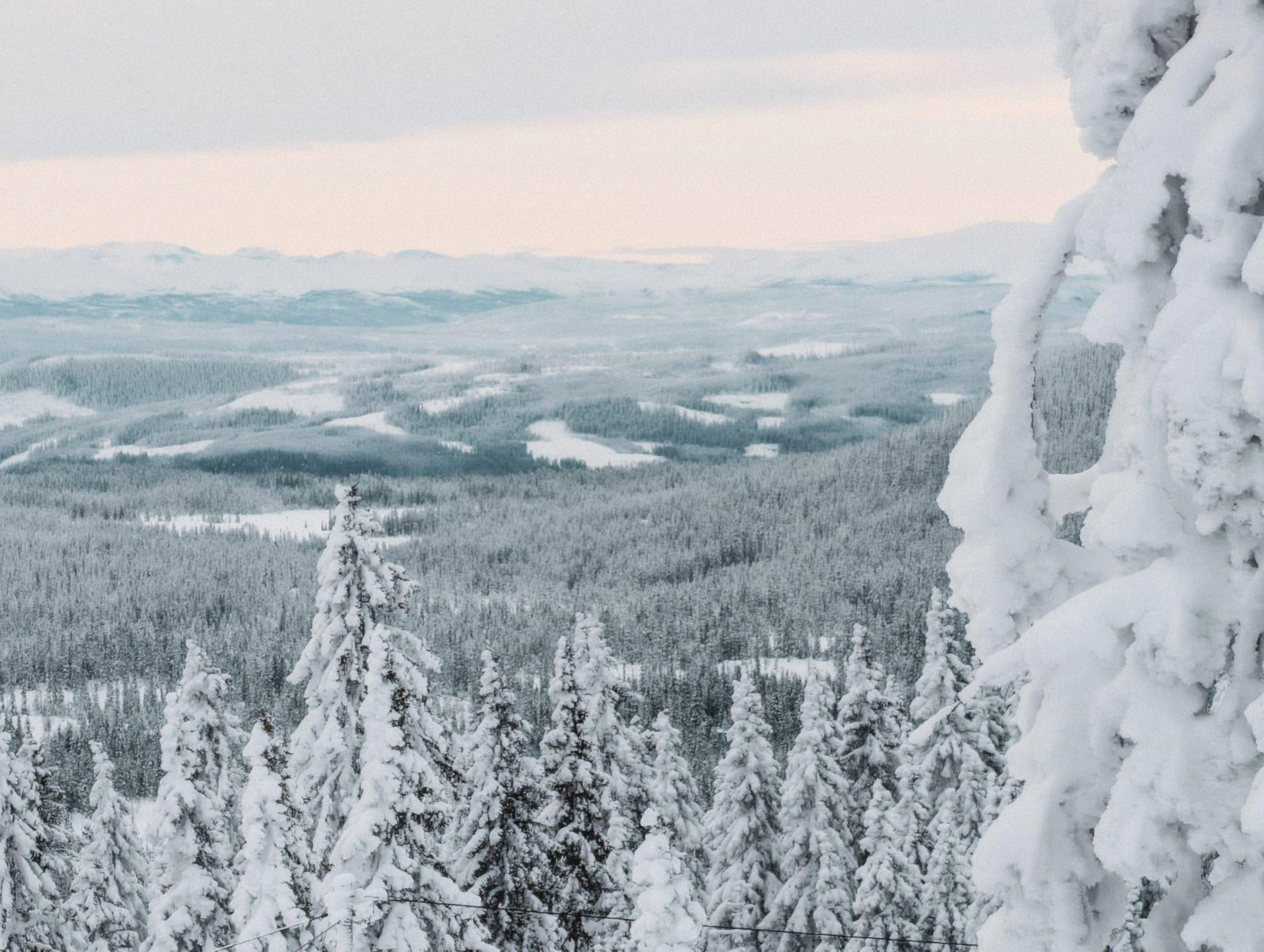 Winter landscape at Baardseng Gård, a farm above Lake Mjøsa in Innlandet, Norway.